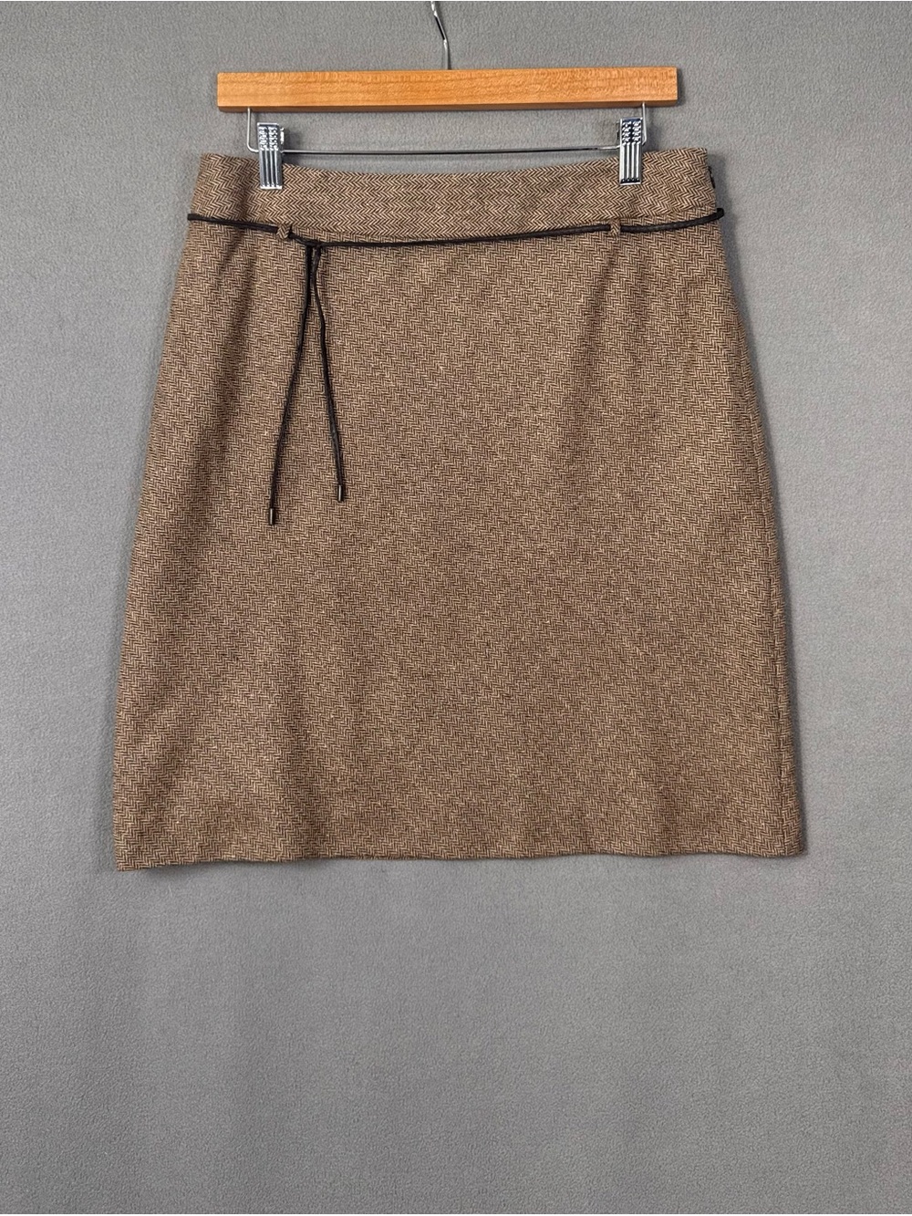 Vintage 90’s Ann Taylor Loft Petites Classic Brown Wool Silk Blend Pencil Skirt